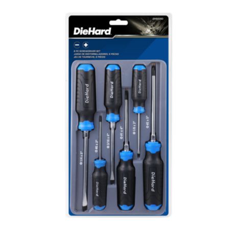 DieHard Screwdriver Set, Slotted and Phillips, 6-Piece DH50050