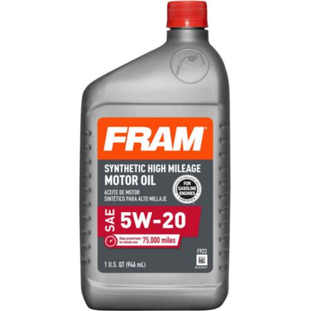 Fram 5W20 Full Synthetic High Mileage Motor Oil - F923