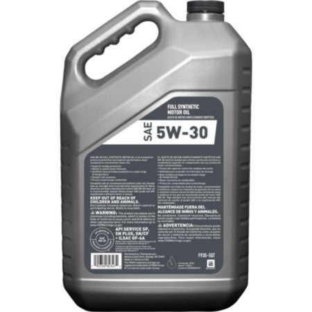 Fram 5W30 Dexos1 Gen2 Full Synthetic Motor Oil, 5 quart bottle - F930-5QT