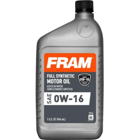 Load image into Gallery viewer, Fram 0W16 Full Synthetic Motor Oil - F916
