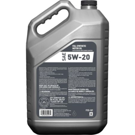 Fram 5W20 Dexos1 Gen2 Full Synthetic Motor Oil, 5 quart bottle - F920-5QT