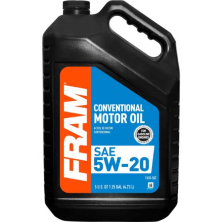 Fram 5W20 Conventional Motor Oil - Chain Wear Protection, 5 quart bottle - F610-5QT