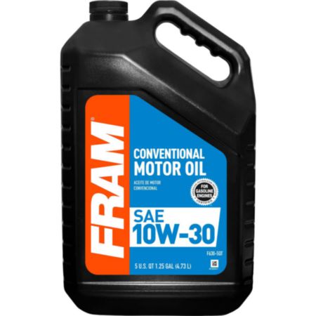 Fram 10W30 Conventional Motor Oil, 5 quart bottle - F630-5QT