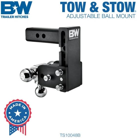 Load image into Gallery viewer, B&amp;W Trailer Hitches Tow &amp; Stow Adjustable Trailer Hitch Ball Mount - TS10048B
