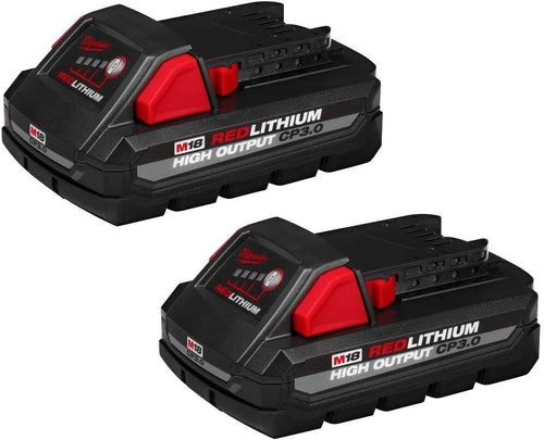 Milwaukee M18 - 18 Volt High Output CP 3.0 Ah Lithium-Ion Slide Battery, 2 Pack - 48-11-1837