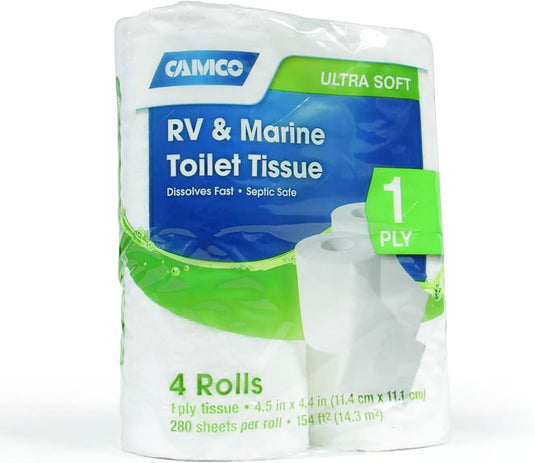 Camco Toilet Tissue, 1 pack of 4 rolls - 40276