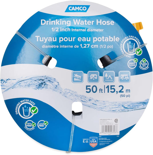 Camco TastePURE 50-Ft Water Hose - RV Drinking Water Hose - 22753