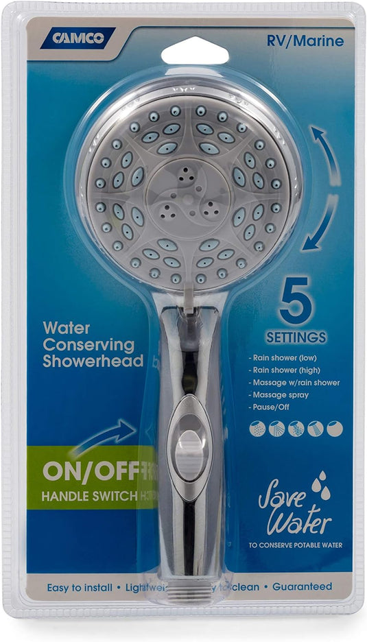 Camco RV Shower Head with On/Off Switch (CHROME) - 43710