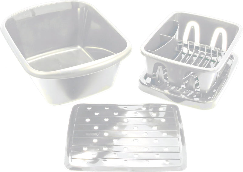 Load image into Gallery viewer, Camco White Sink Kit with Dish Drainer, Dish Pan and Sink Mat - 43517
