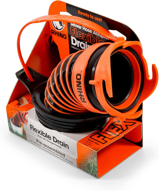 Camco Flexible 3-in-1 Sewer Hose Seal with Rhino Extreme Hose and Handle - 39319