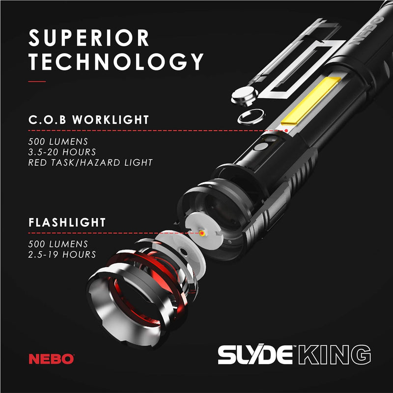 Load image into Gallery viewer, NEBO Slyde King Rechargeable LED Flashlight
