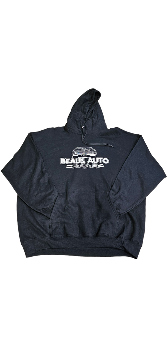 Black Beau's Auto Parts hoodie 50/50 blend 7.8 oz