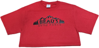 Custom Beau's Auto Parts T-shirt with mountain logo 50/50 blend