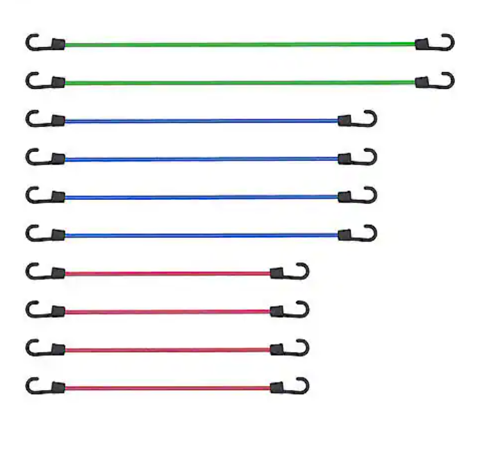 Load image into Gallery viewer, AutoCraft brand 10 piece bungee cord set with 3 lengths
