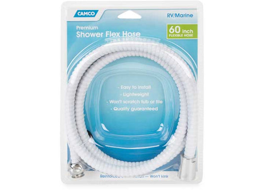 Camco RV/Marine 60" Flexible Replacement Shower Hose (White) - 43717