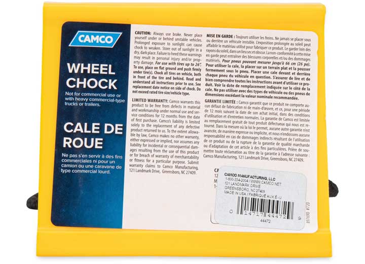 Load image into Gallery viewer, Camco Wheel Chock With Rope For Easy Removal - 44472
