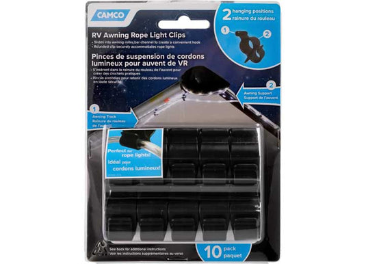 Camco Black Standard Awning Clip for Rope Light - 42708