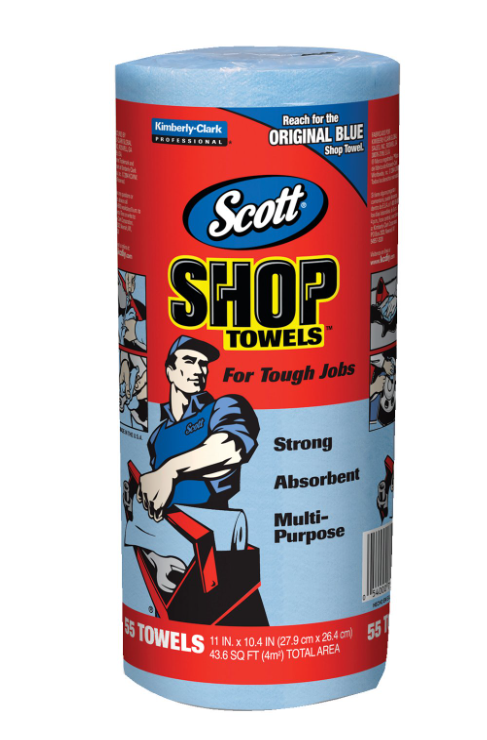 Load image into Gallery viewer, Scotts blue shop towels are strong, absorbent towels for all you tough cleaning projects.
