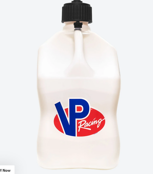 VP Racing 5.5gal White fuel jug with 14in hose 3522