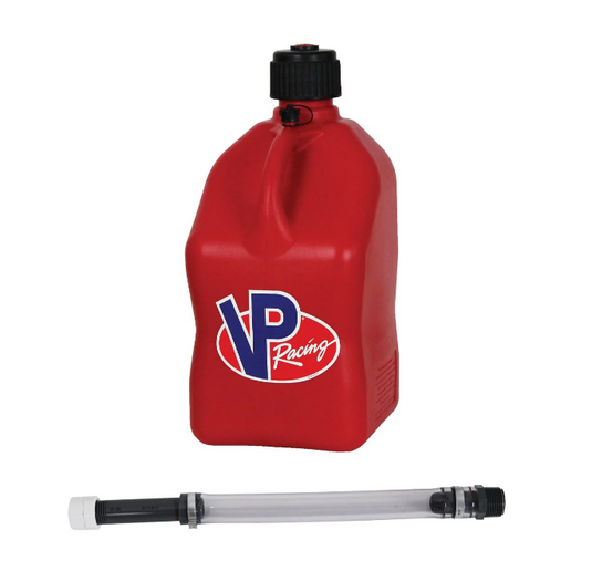 VP Racing 5.5gal Red fuel jug with 14in hose 3512