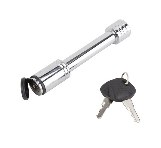 Vulcan brand straight pin lock to secure your hitch on your vehicle with chrome finish