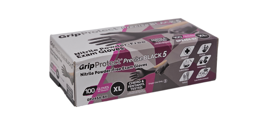 GripProtect 5 mil black nitrile XL powder free exam gloves GP2454